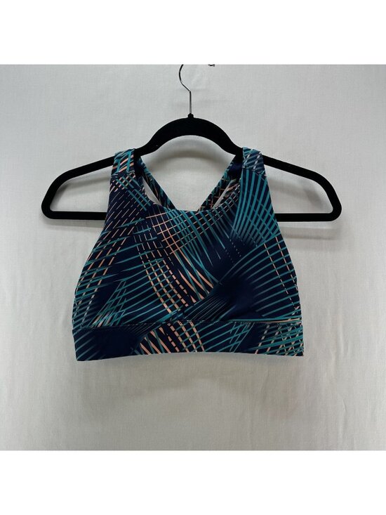 Hylete Other - HYLETE Essence Sports Bra Sz M Strappy Crossback Pullover Geometric Blue Orange